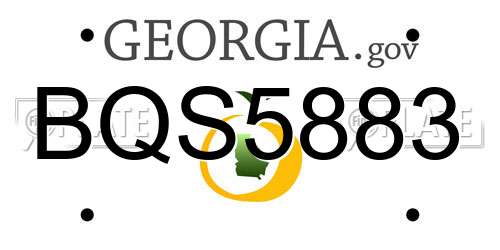 BQS5883 Georgia License Plate