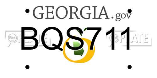 BQS711 Georgia License Plate