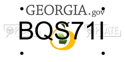 BQS71I Georgia License Plate