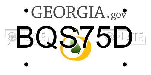 BQS75D Georgia License Plate