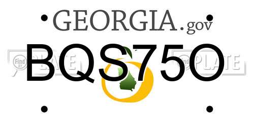 BQS75O Georgia License Plate
