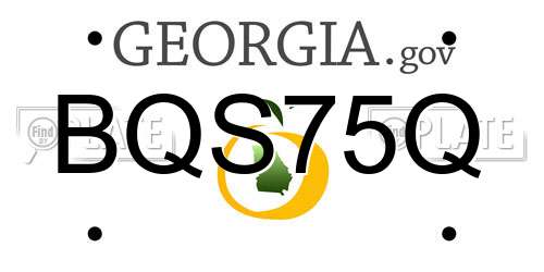 BQS75Q Georgia License Plate