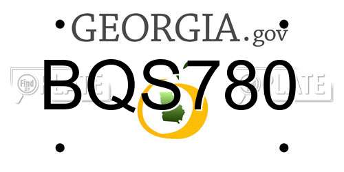 BQS780 Georgia License Plate