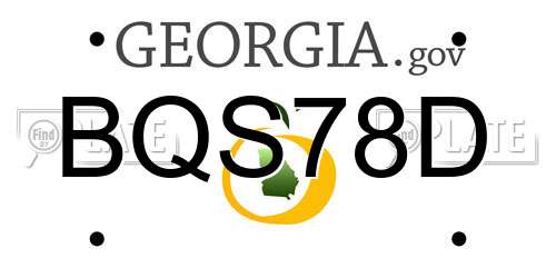 BQS78D Georgia License Plate