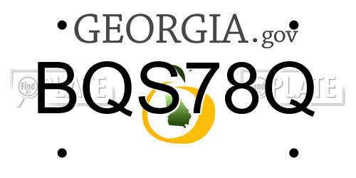 BQS78Q Georgia License Plate