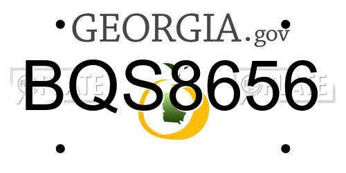 BQS8656 Georgia License Plate
