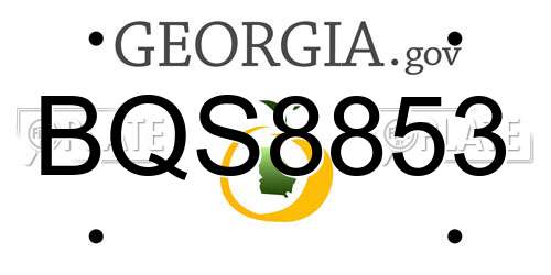 BQS8853 Georgia License Plate