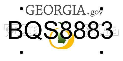 BQS8883 Georgia License Plate