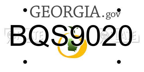 BQS9020 Georgia License Plate