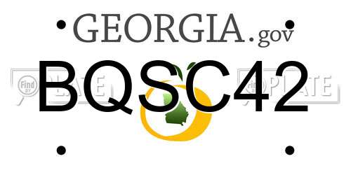 BQSC42 Georgia License Plate