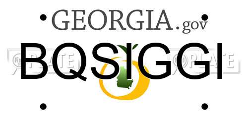 BQSIGGI Georgia License Plate