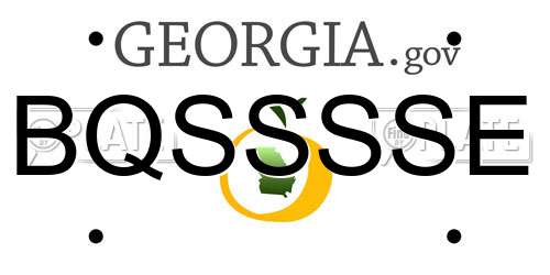 BQSSSSE Georgia License Plate