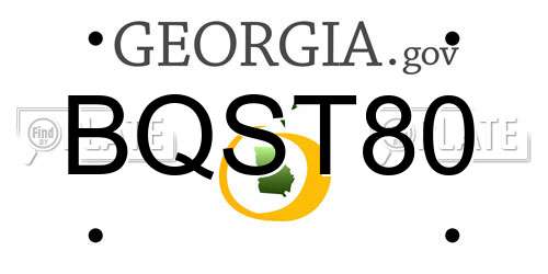 BQST80 Georgia License Plate