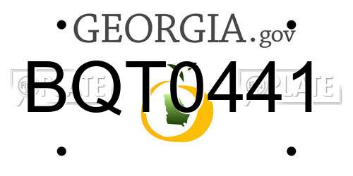 BQT0441 Georgia License Plate