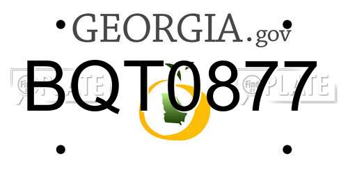 BQT0877 Georgia License Plate