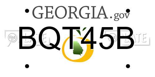 BQT45B Georgia License Plate