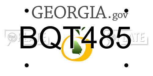 BQT485 Georgia License Plate