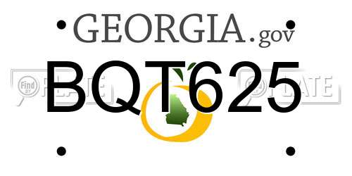 BQT625 Georgia License Plate