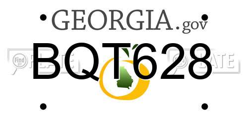 BQT628 Georgia License Plate