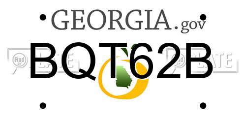 BQT62B Georgia License Plate