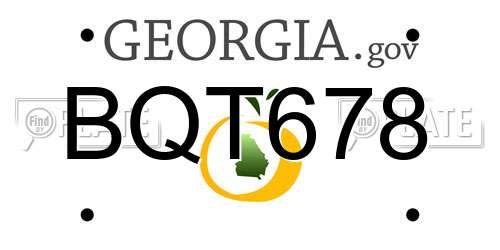 BQT678 Georgia License Plate