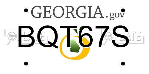 BQT67S Georgia License Plate