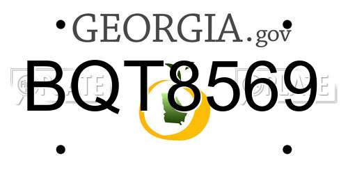 BQT8569 Georgia License Plate