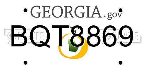BQT8869 Georgia License Plate
