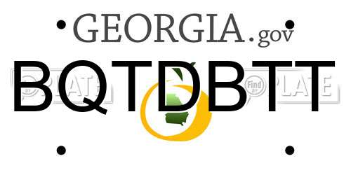 BQTDBTT Georgia License Plate
