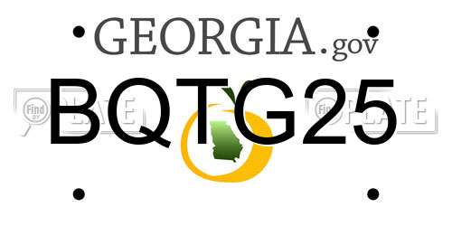 BQTG25 Georgia License Plate