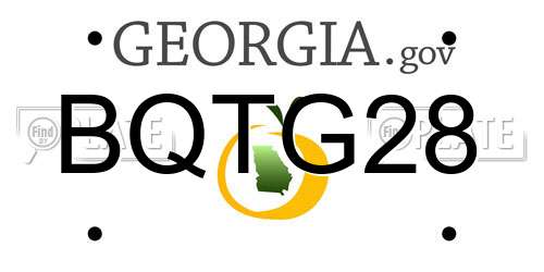 BQTG28 Georgia License Plate