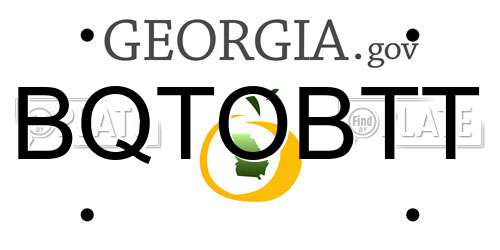 BQTOBTT Georgia License Plate