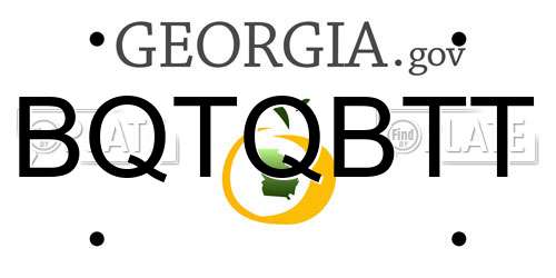 BQTQBTT Georgia License Plate