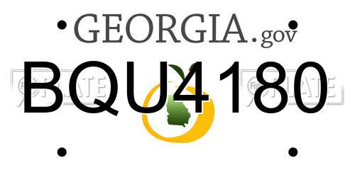 BQU4180 Georgia License Plate