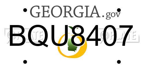 BQU8407 Georgia License Plate