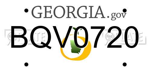 BQV0720 Georgia License Plate