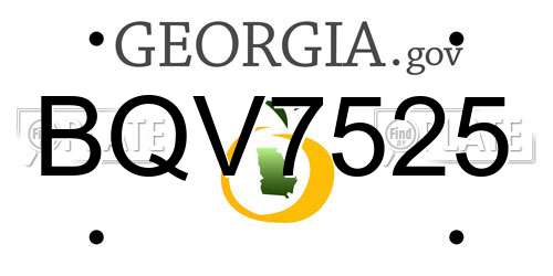 BQV7525 Georgia License Plate