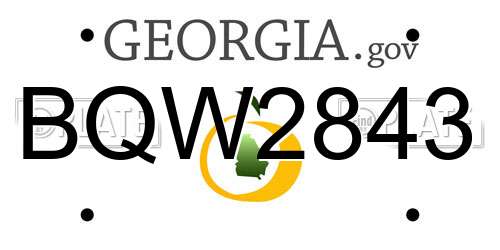 BQW2843 Georgia License Plate