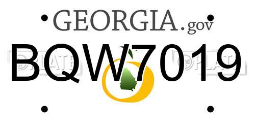 BQW7019 Georgia License Plate