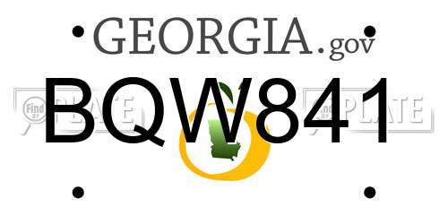 BQW841 Georgia License Plate