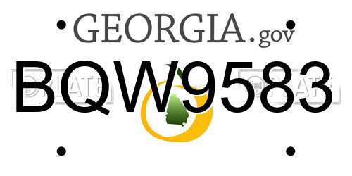 BQW9583 Georgia License Plate