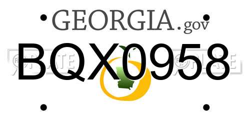 BQX0958 Georgia License Plate