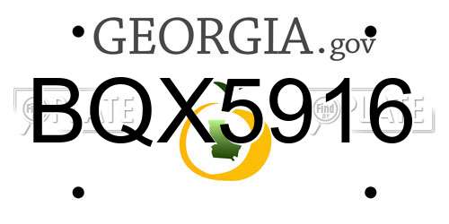 BQX5916 Georgia License Plate