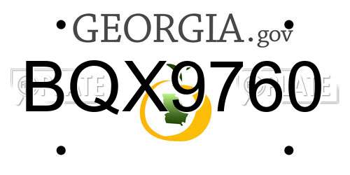 BQX9760 Georgia License Plate