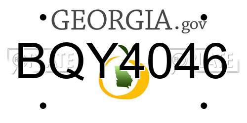 BQY4046 Georgia License Plate