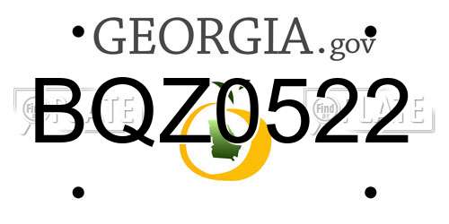 BQZ0522 Georgia License Plate