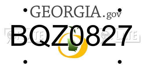 BQZ0827 Georgia License Plate