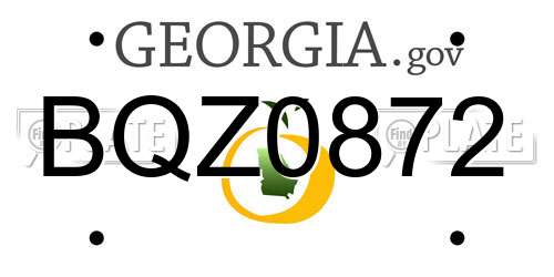 BQZ0872 Georgia License Plate
