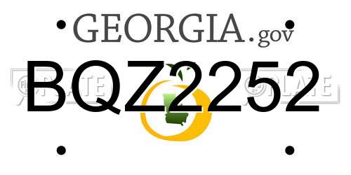 BQZ2252 Georgia License Plate
