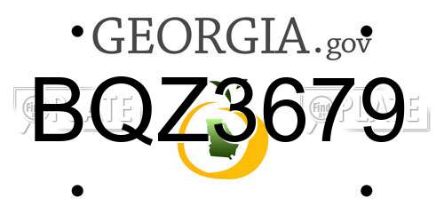 BQZ3679 Georgia License Plate